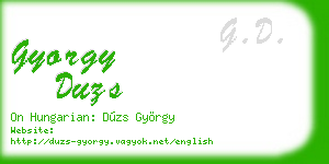gyorgy duzs business card
