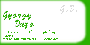 gyorgy duzs business card